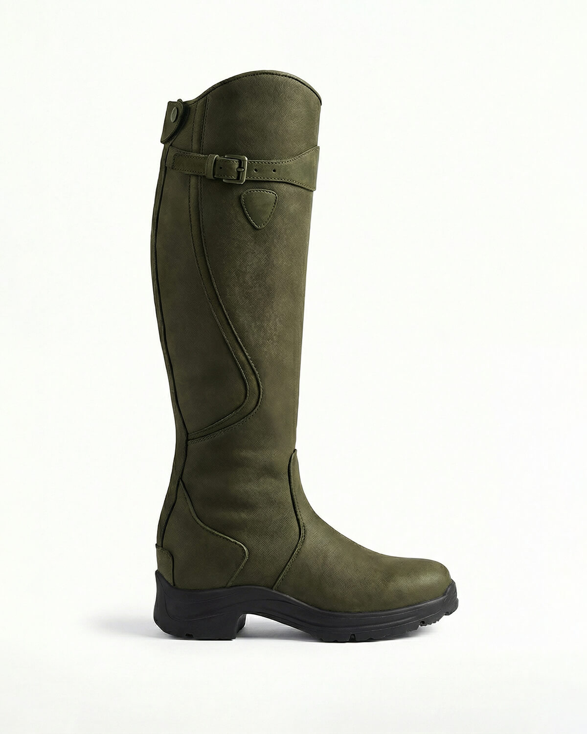 Women’s Waterproof Knee-High Buckle Boots with Lug Sole