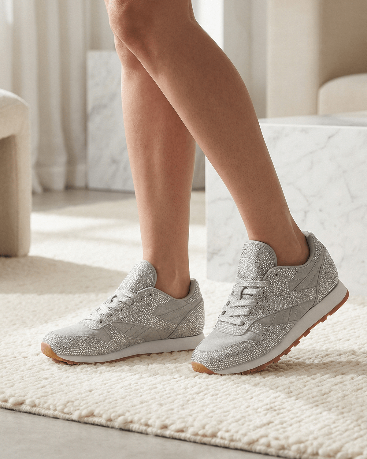 Women’s Glitter Low-Top Lace-Up Sneakers