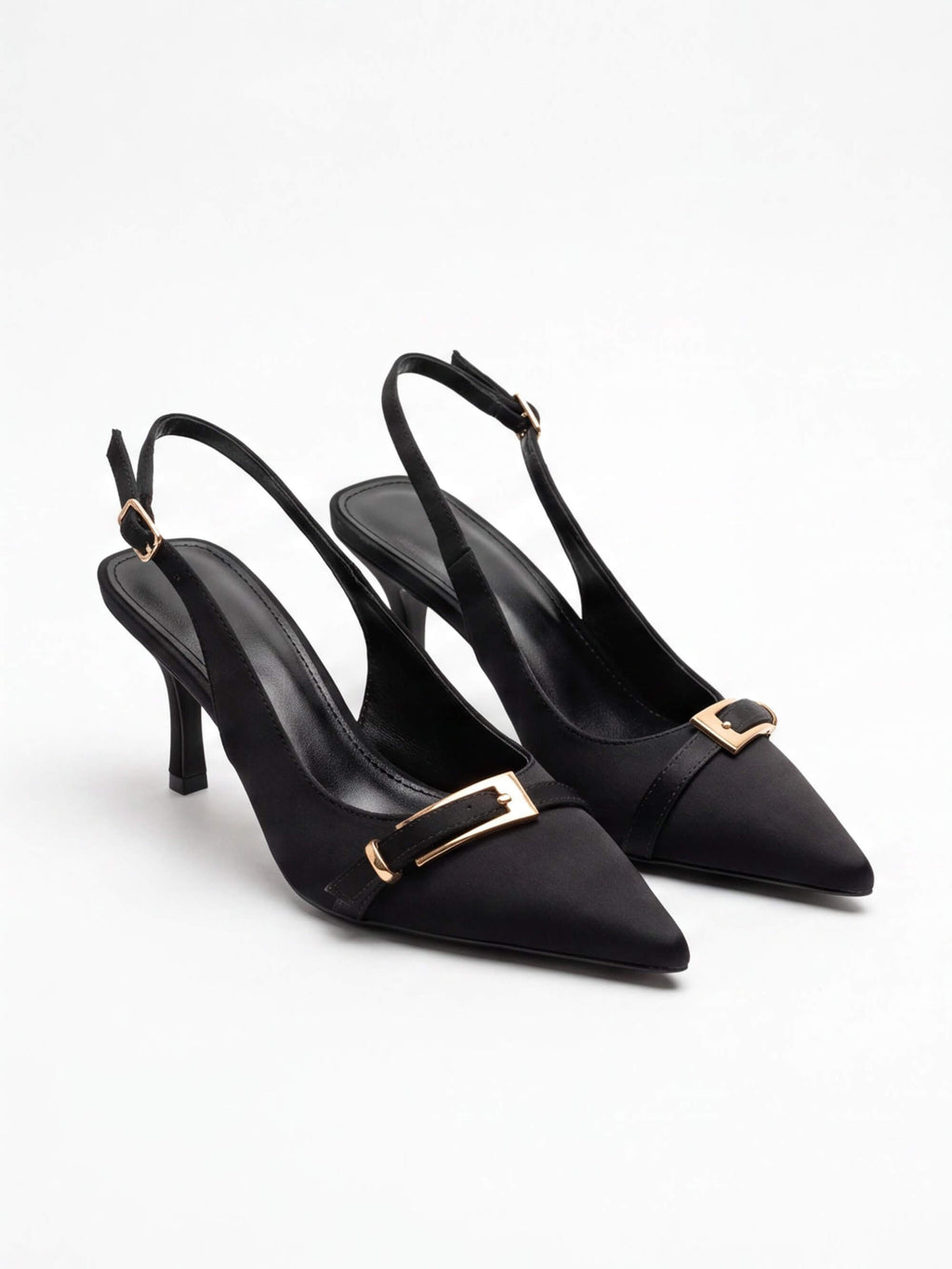 Women’s Buckle-Accent Pointed Slingback Heels