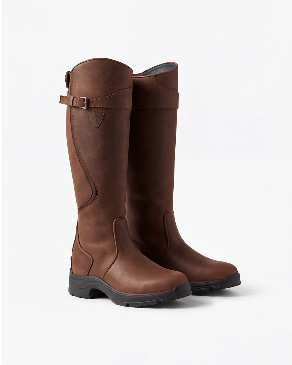 Women’s Waterproof Knee-High Buckle Boots with Lug Sole
