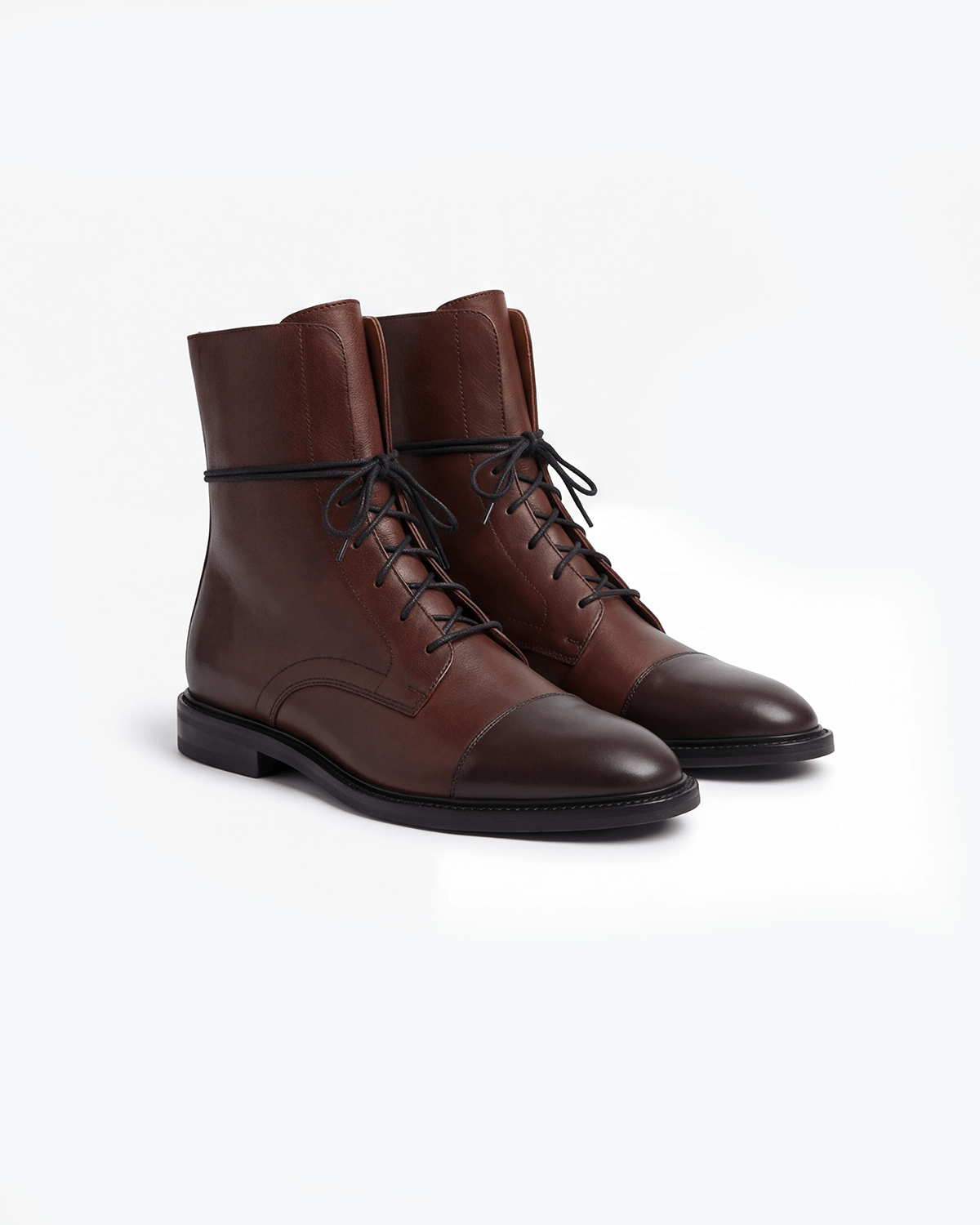 Women’s Lace-Up Cap-Toe Ankle Boots