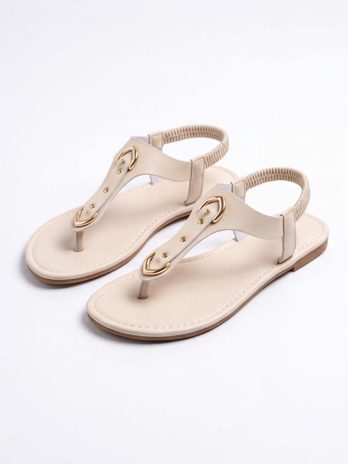 Women’s Studded T-Strap Flat Sandals