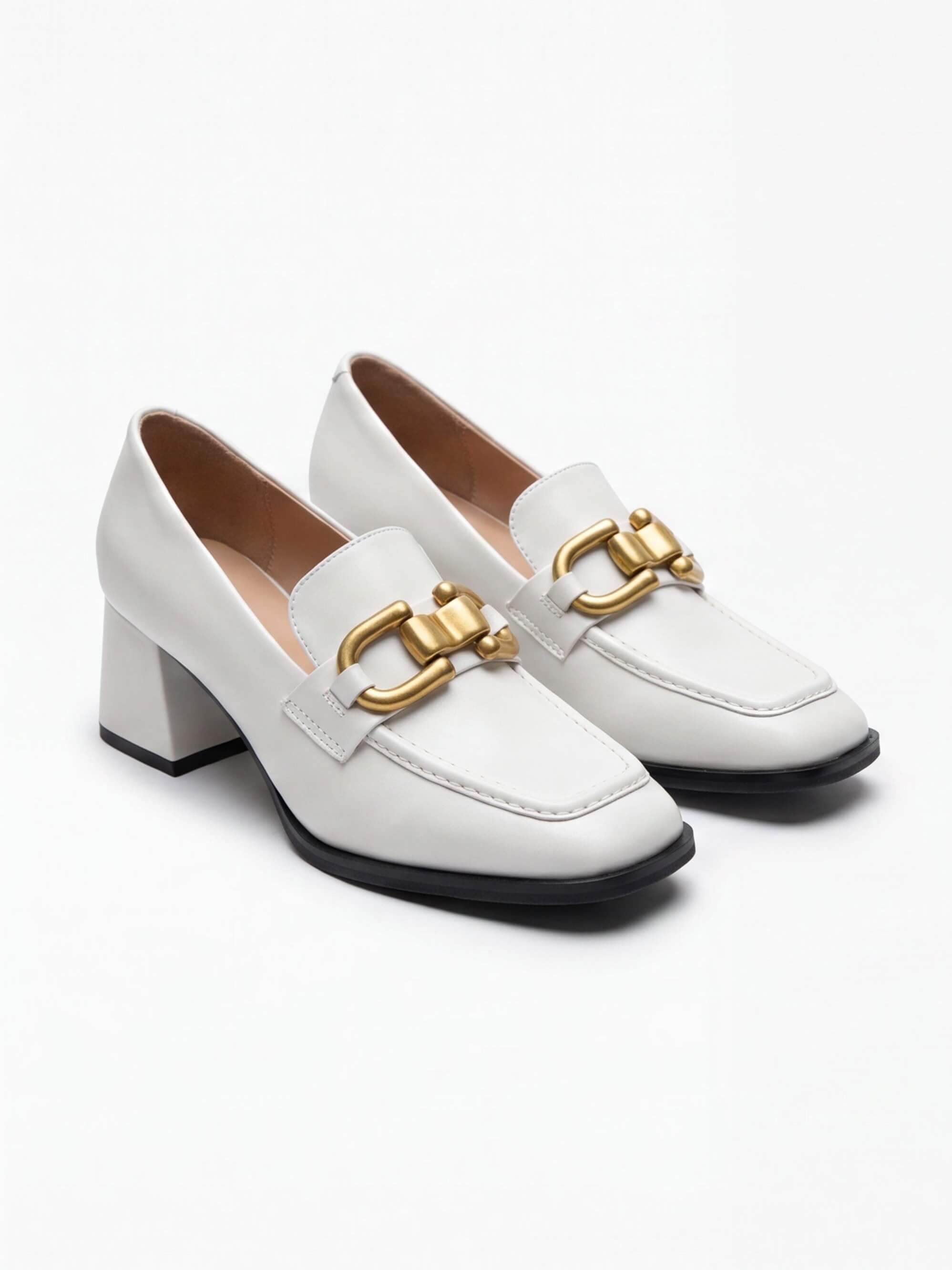 Women’s Horsebit Square-Toe Block-Heel Loafer Pumps