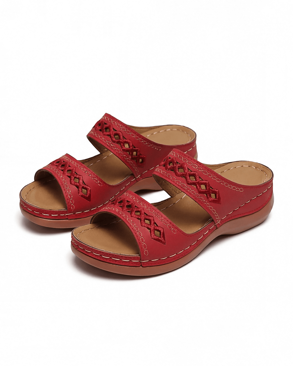 Women’s Cutout Double-Strap Flat Mule Sandals