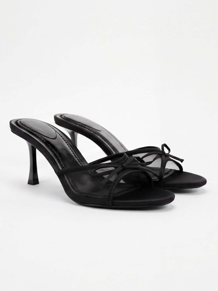 Women’s Bow-Detail Heeled Mule Sandals