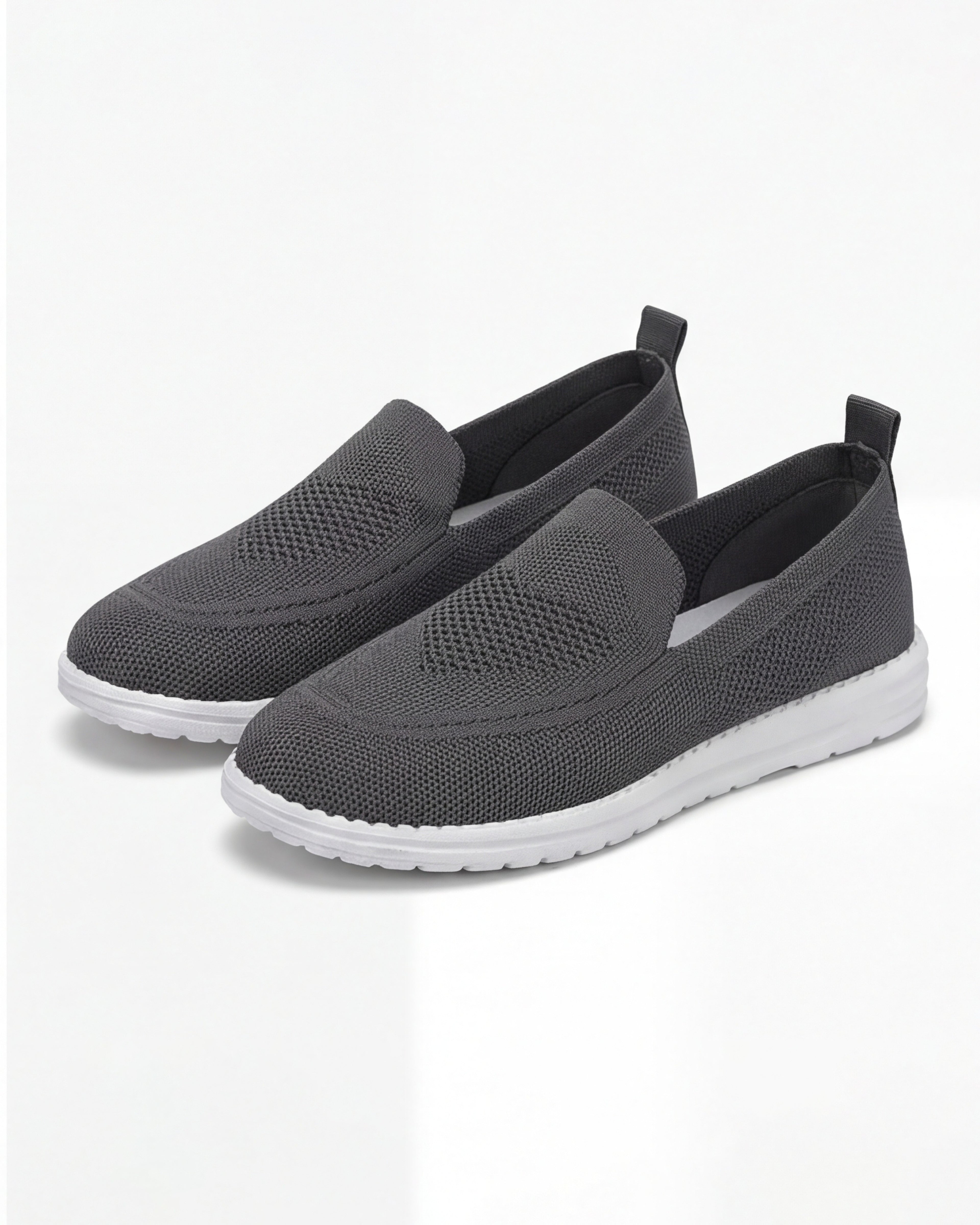 Women’s Knit Slip-On Sneakers with White Sole
