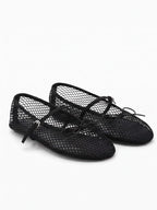 Women’s Mesh Bow-Detail Mary Jane Flats