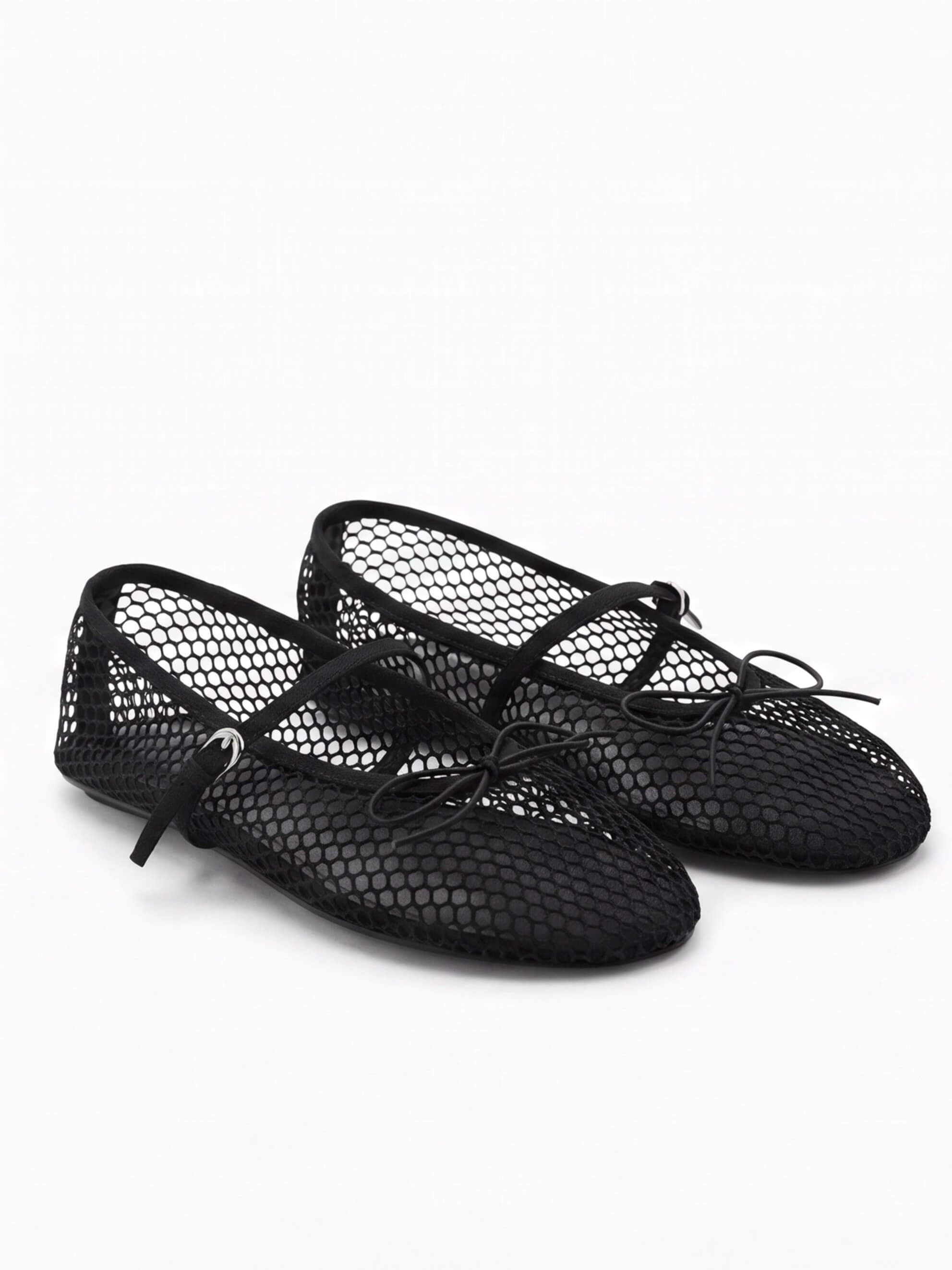 Women’s Mesh Bow-Detail Mary Jane Flats