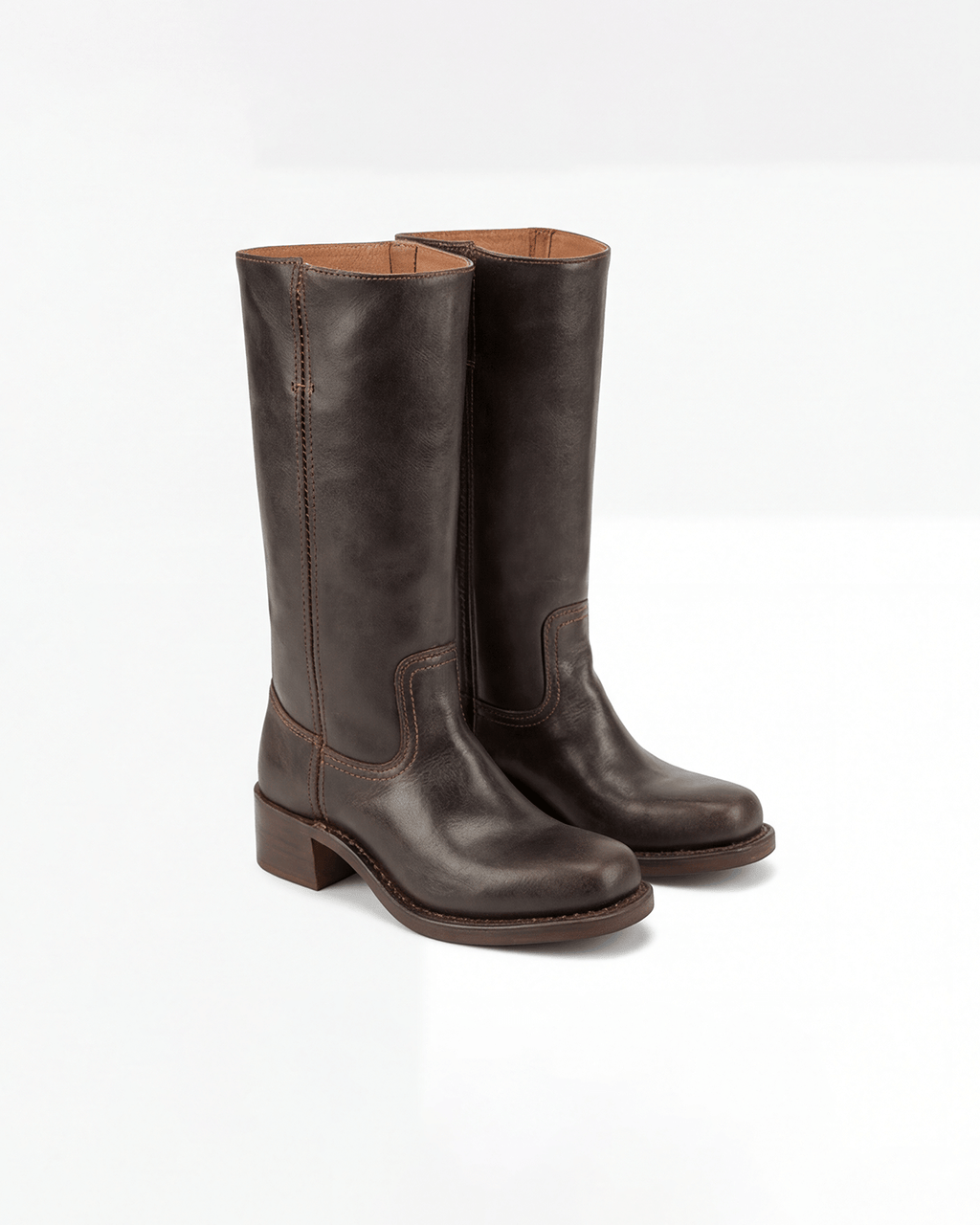 Women’s Knee-High Boots with Stacked Block Heel