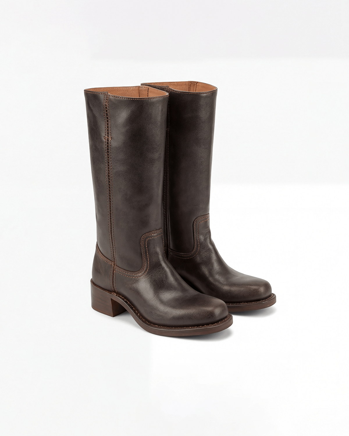 Women’s Knee-High Boots with Stacked Block Heel
