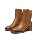 Women’s Block Heel Ankle Boots with Side Zip