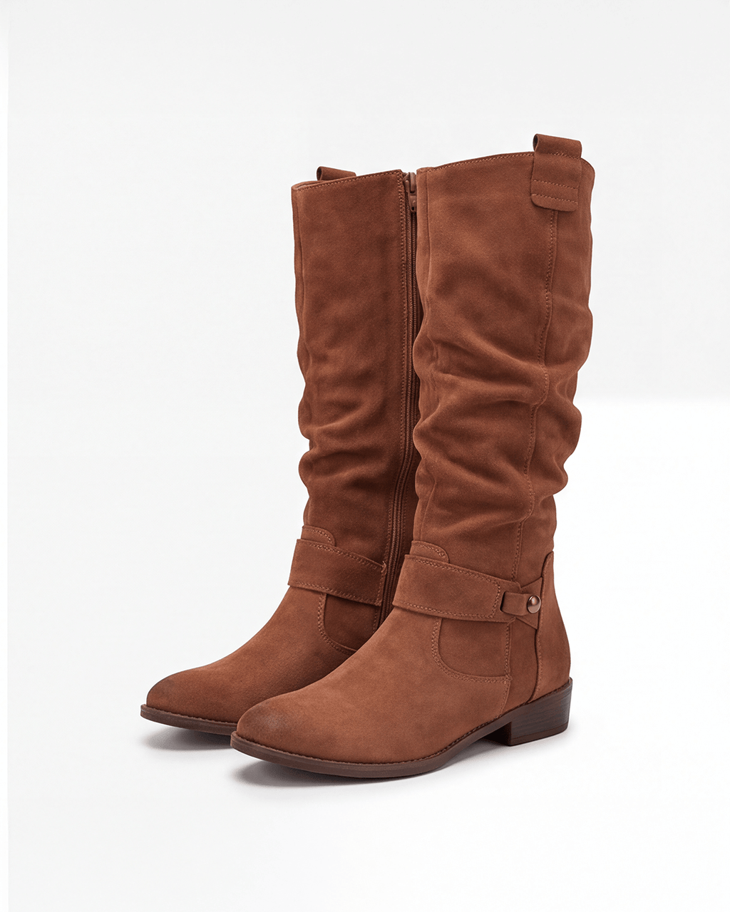 Women’s Knee-High Slouch Boots with Side Zip