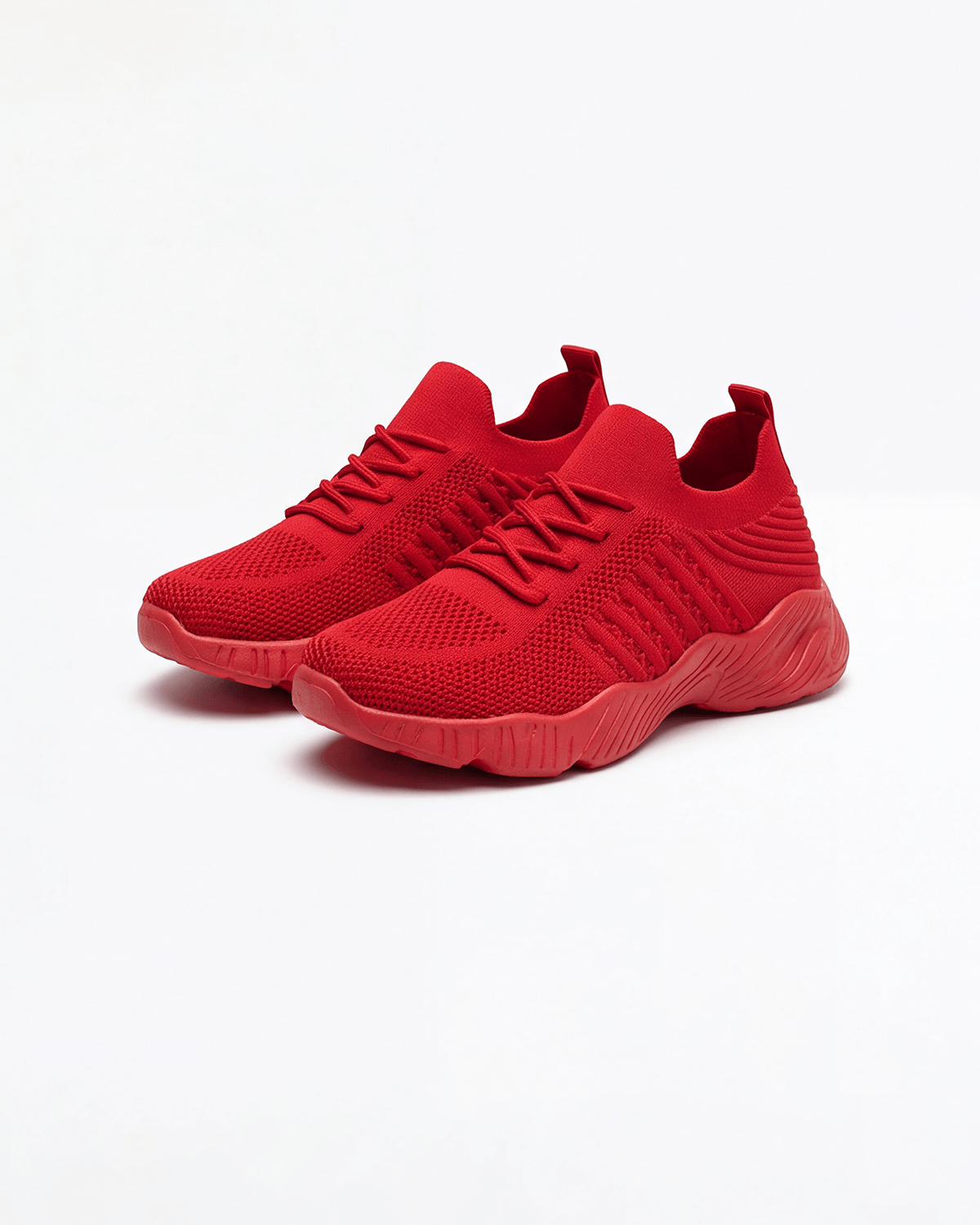 Women’s Knit Lace-Up Running-Style Sneakers