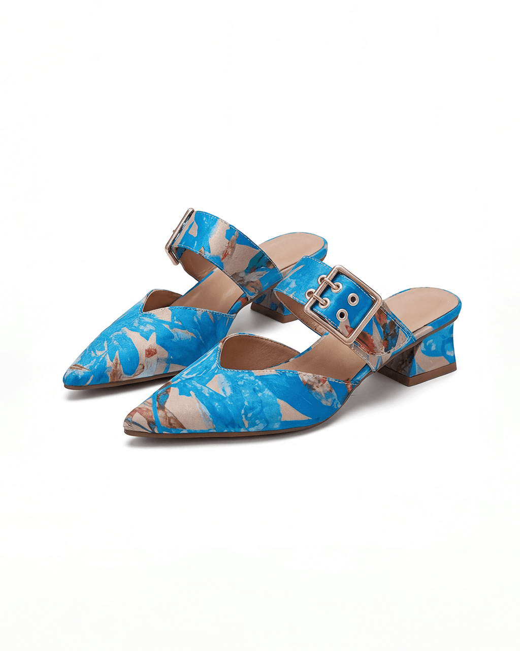 Women’s Buckle Strap Slingback Block Heels