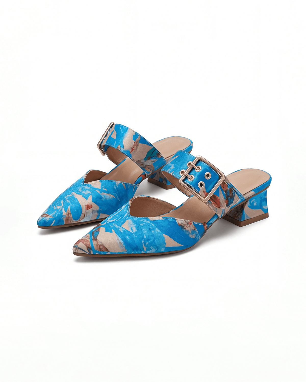 Women’s Buckle Strap Slingback Block Heels