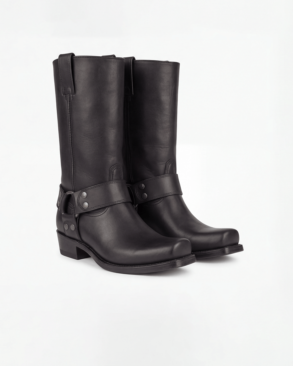 Women’s Mid-Calf Harness Boots with Low Heel