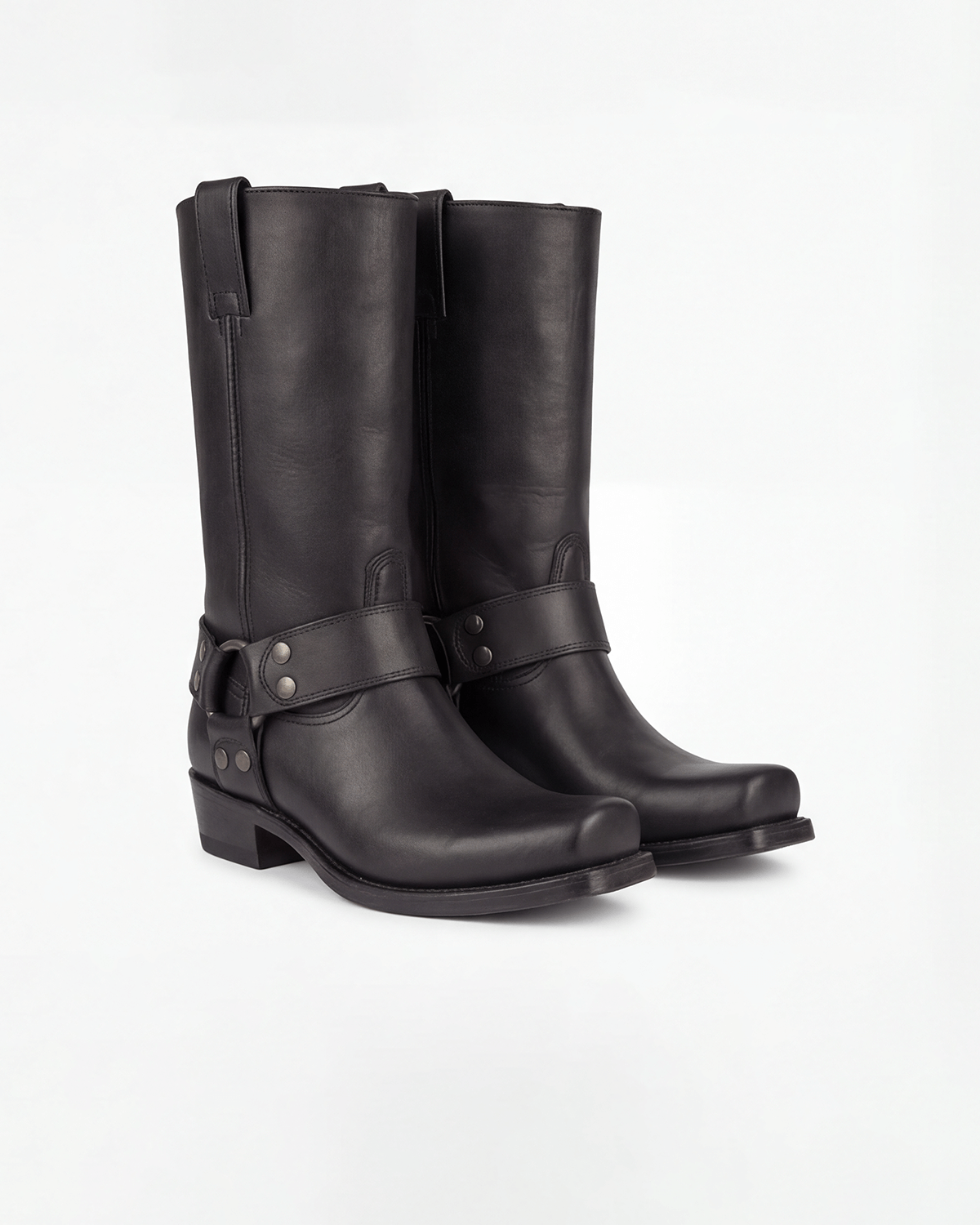 Women’s Mid-Calf Harness Boots with Low Heel