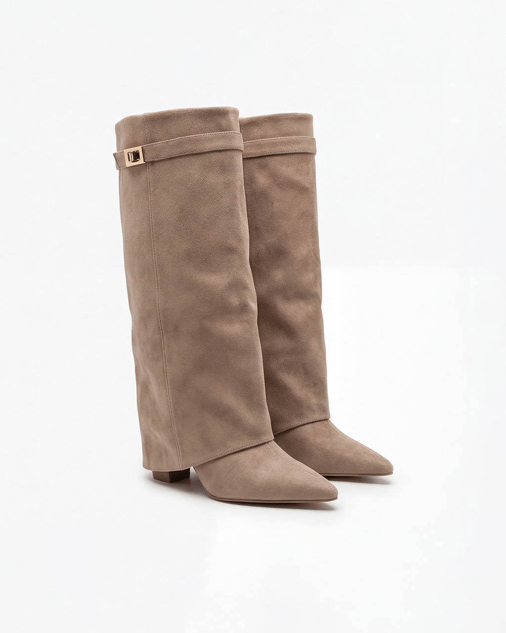 Women’s Suede-Look Knee-High Pointed-Toe Boots