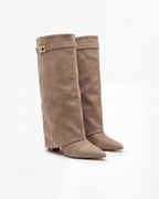 Women’s Suede-Look Knee-High Pointed-Toe Boots