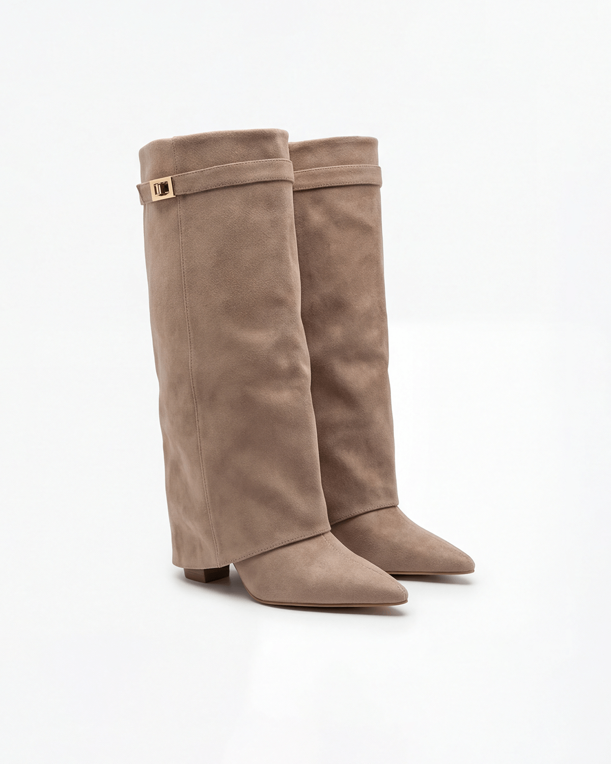 Women’s Suede-Look Knee-High Pointed-Toe Boots
