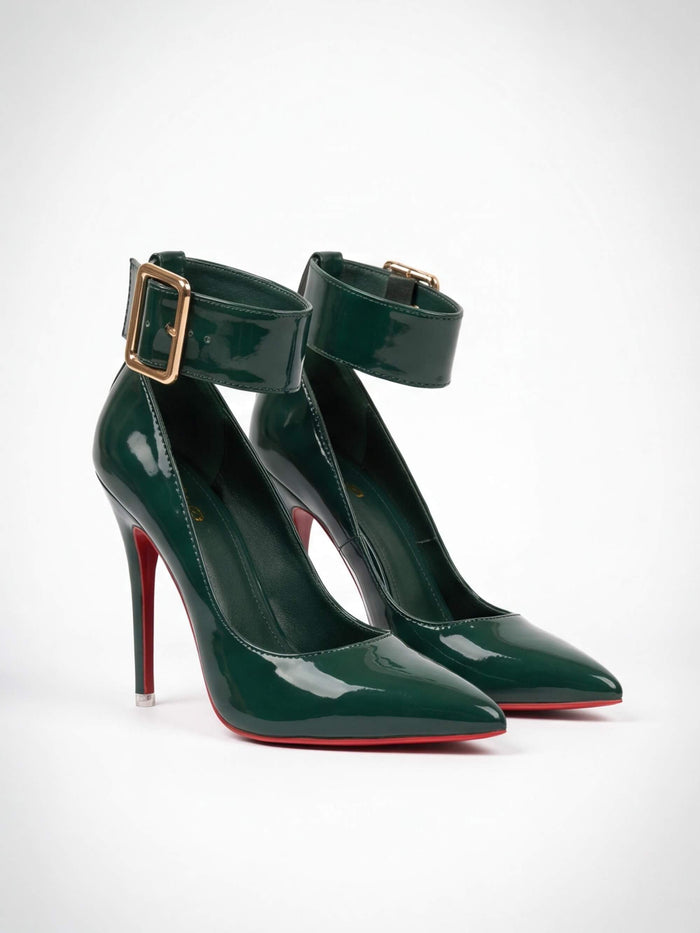 Women’s Buckle-Strap Pointed Stiletto Heels