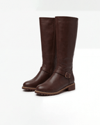 Women’s Knee-High Boots with Buckle Strap Detail