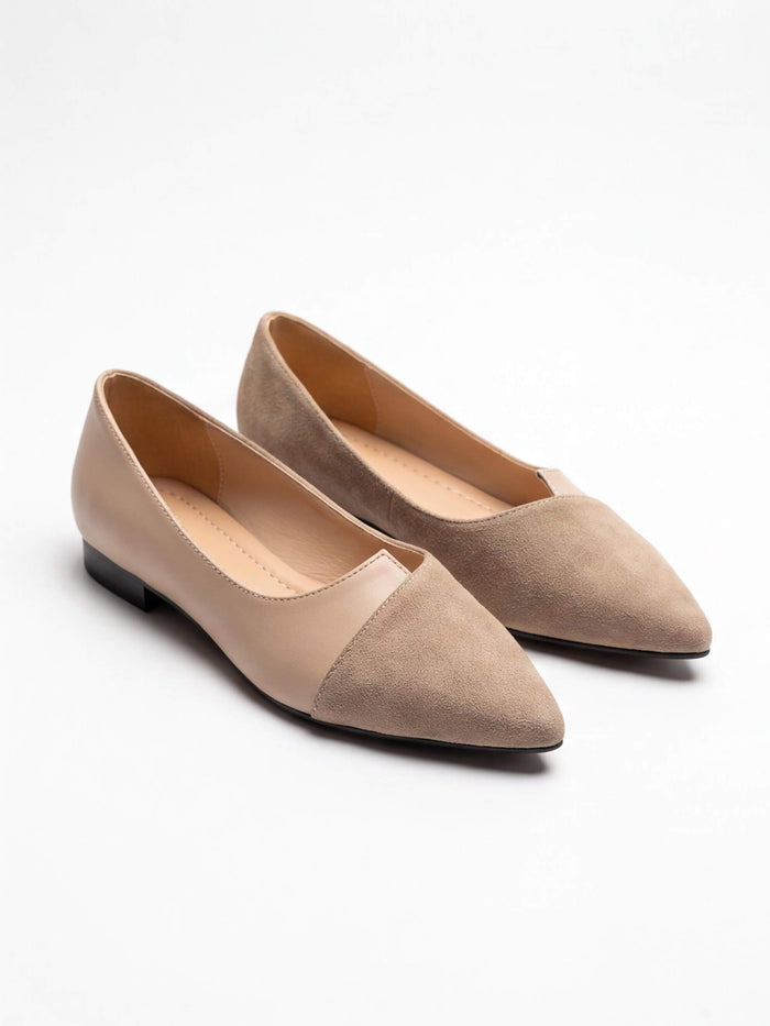 Women’s Two-Texture V-Cut Pointed Flats