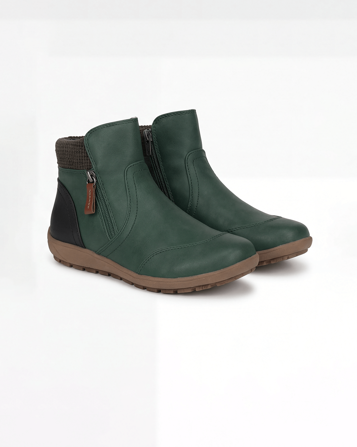 Women’s Knit-Cuff Side-Zip Ankle Boots