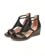 Women’s Ankle-Tie Wedge Sandals with Wide Strap