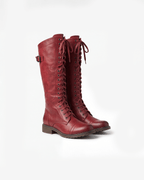 Women’s Lace-Up Knee-High Combat Boots