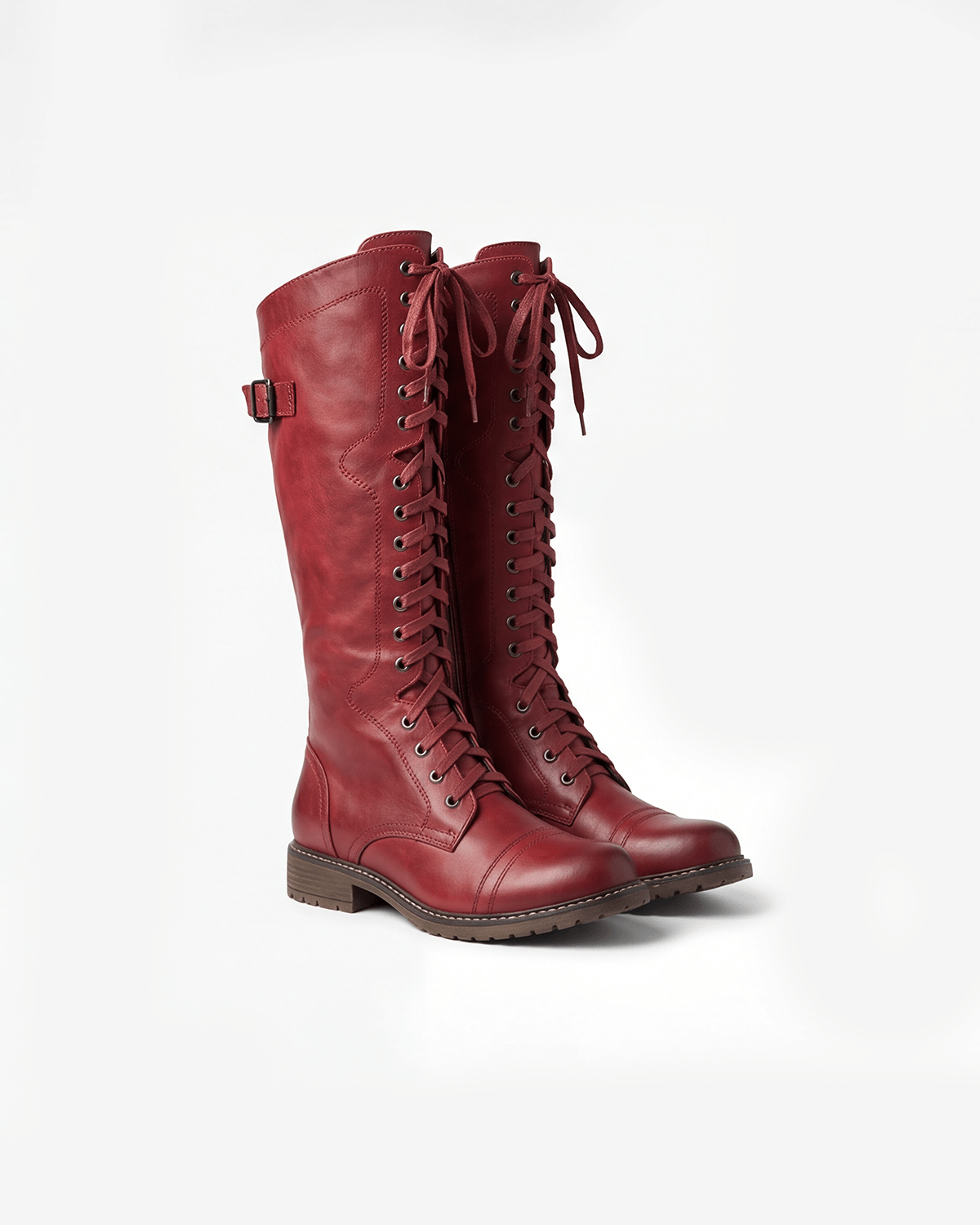 Women’s Lace-Up Knee-High Combat Boots