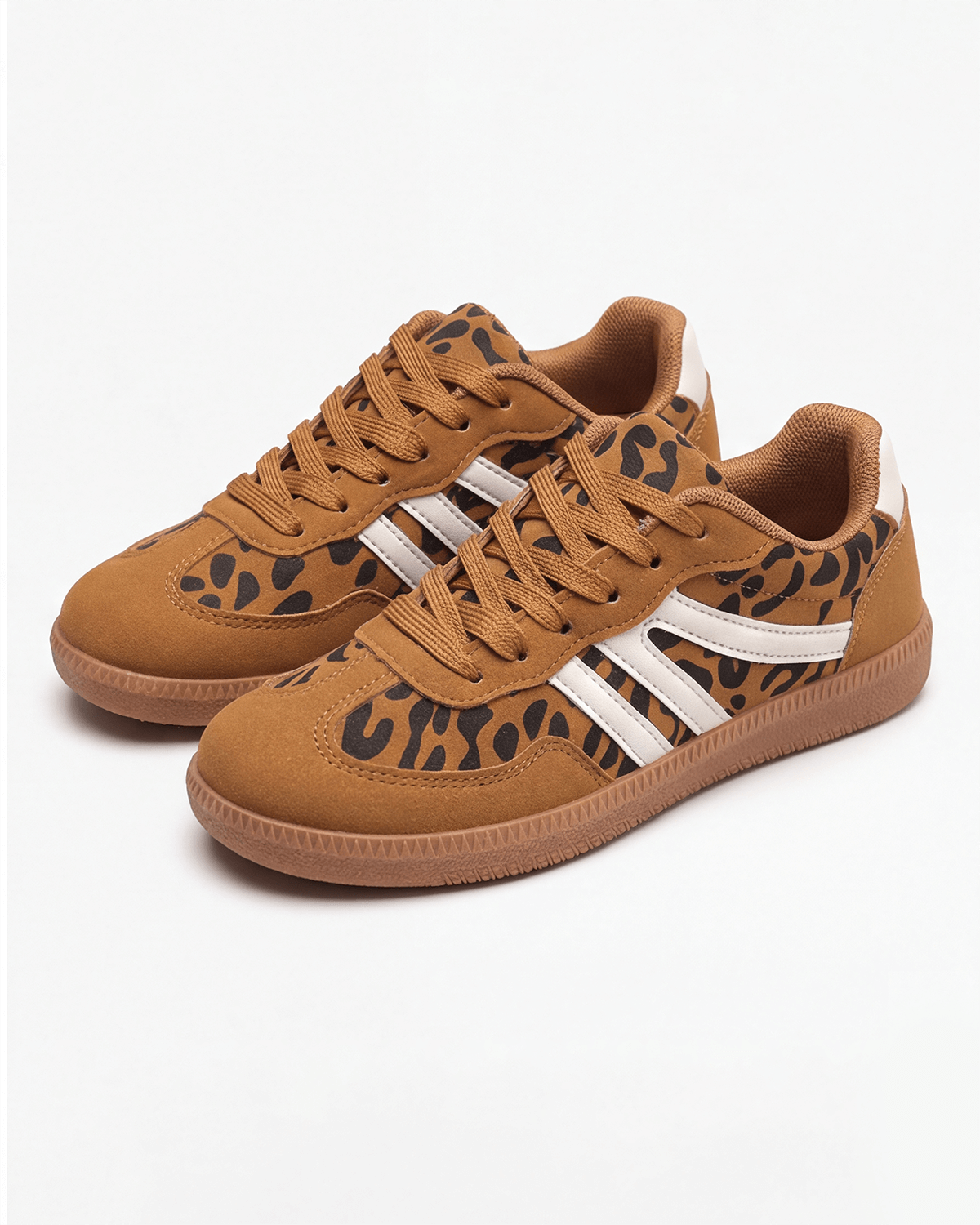 Women’s Leopard-Print Lace-Up Low-Top Sneakers