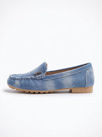 Women’s Frayed-Edge Moccasin Driving Loafers