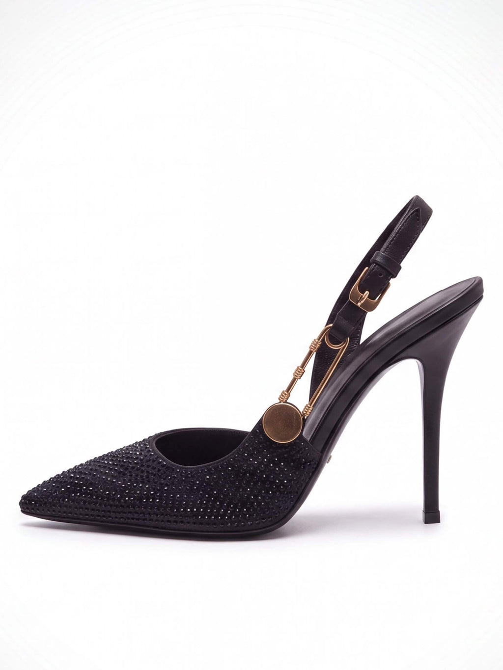 Women’s Rhinestone Pointed-Toe Slingback Stiletto Heels
