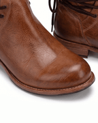 Women’s Lace-Up Ankle Boots with Studded Collar