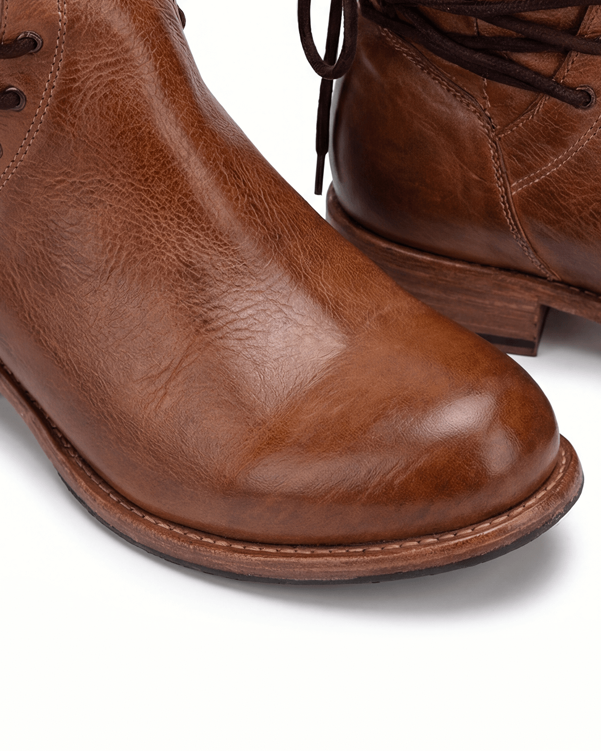 Women’s Lace-Up Ankle Boots with Studded Collar