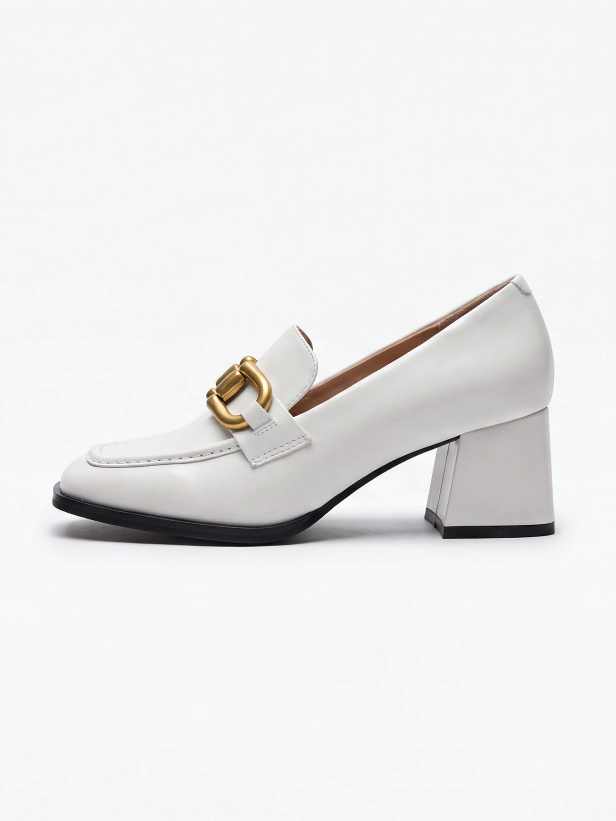 Women’s Horsebit Square-Toe Block-Heel Loafer Pumps