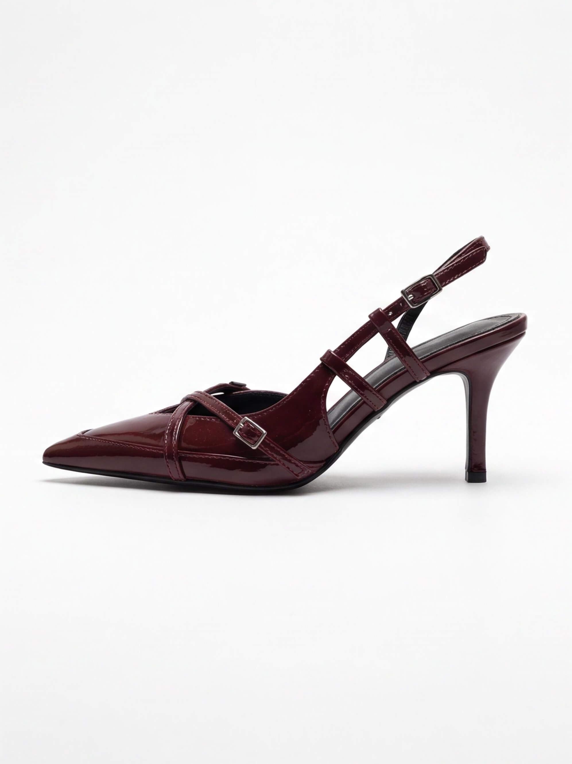 Women’s Strappy Pointed-Toe Slingback Kitten Heels