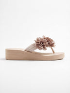 Women’s Floral-Detail Platform Slide Sandals