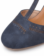 Women’s Two-Tone T-Strap Block Heel Pumps
