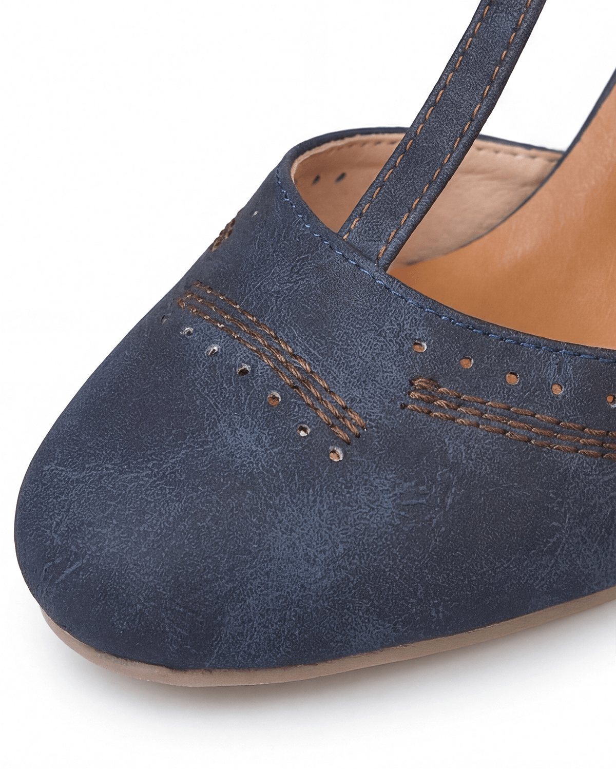 Women’s Two-Tone T-Strap Block Heel Pumps