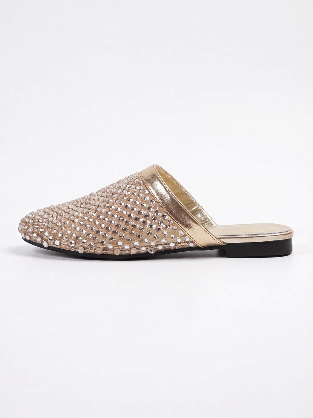 Women’s Rhinestone Mesh Low-Heel Mules