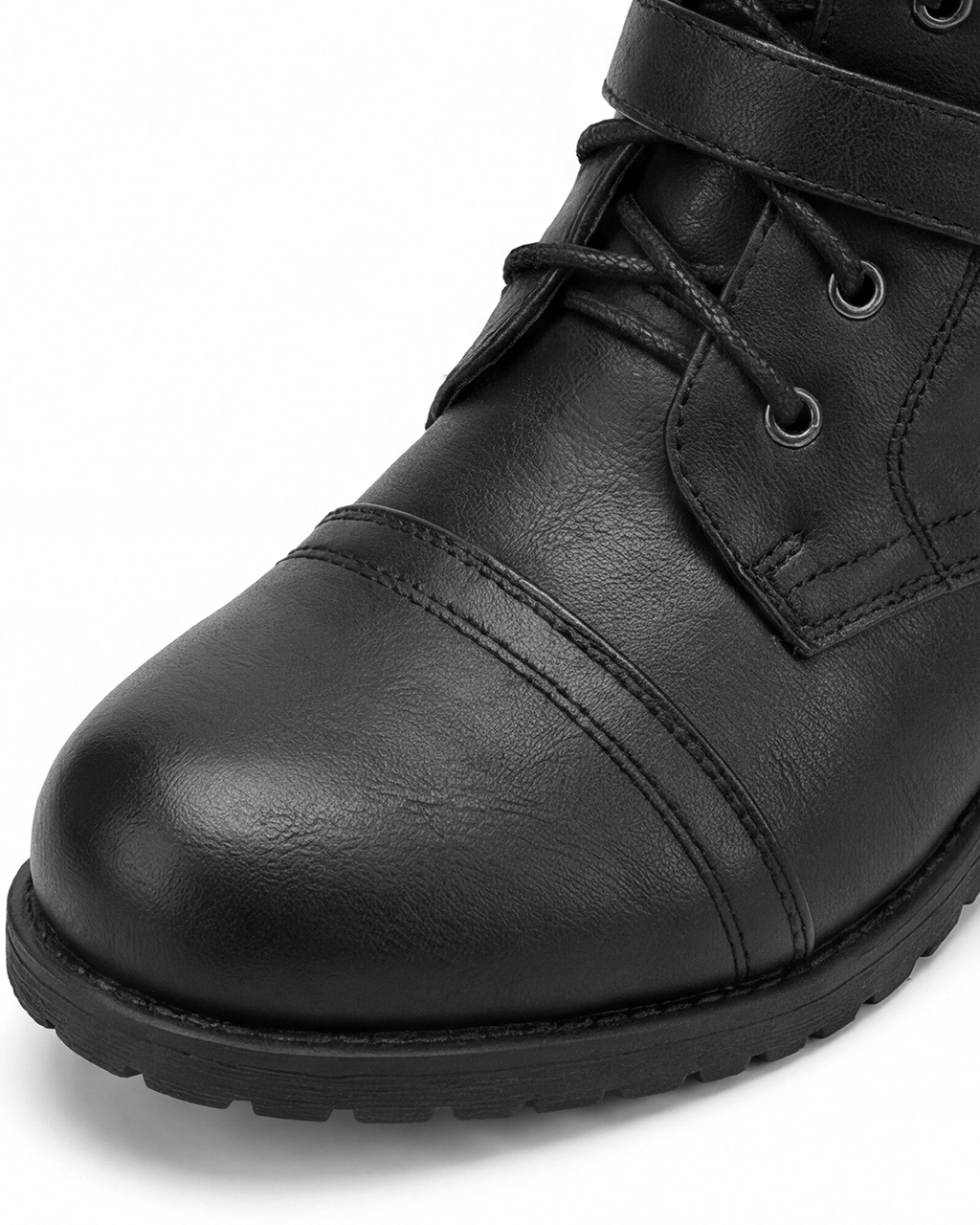 Women’s Knee-High Lace-Up Combat Boots with Buckles