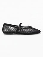 Women’s Mesh Bow-Detail Mary Jane Flats