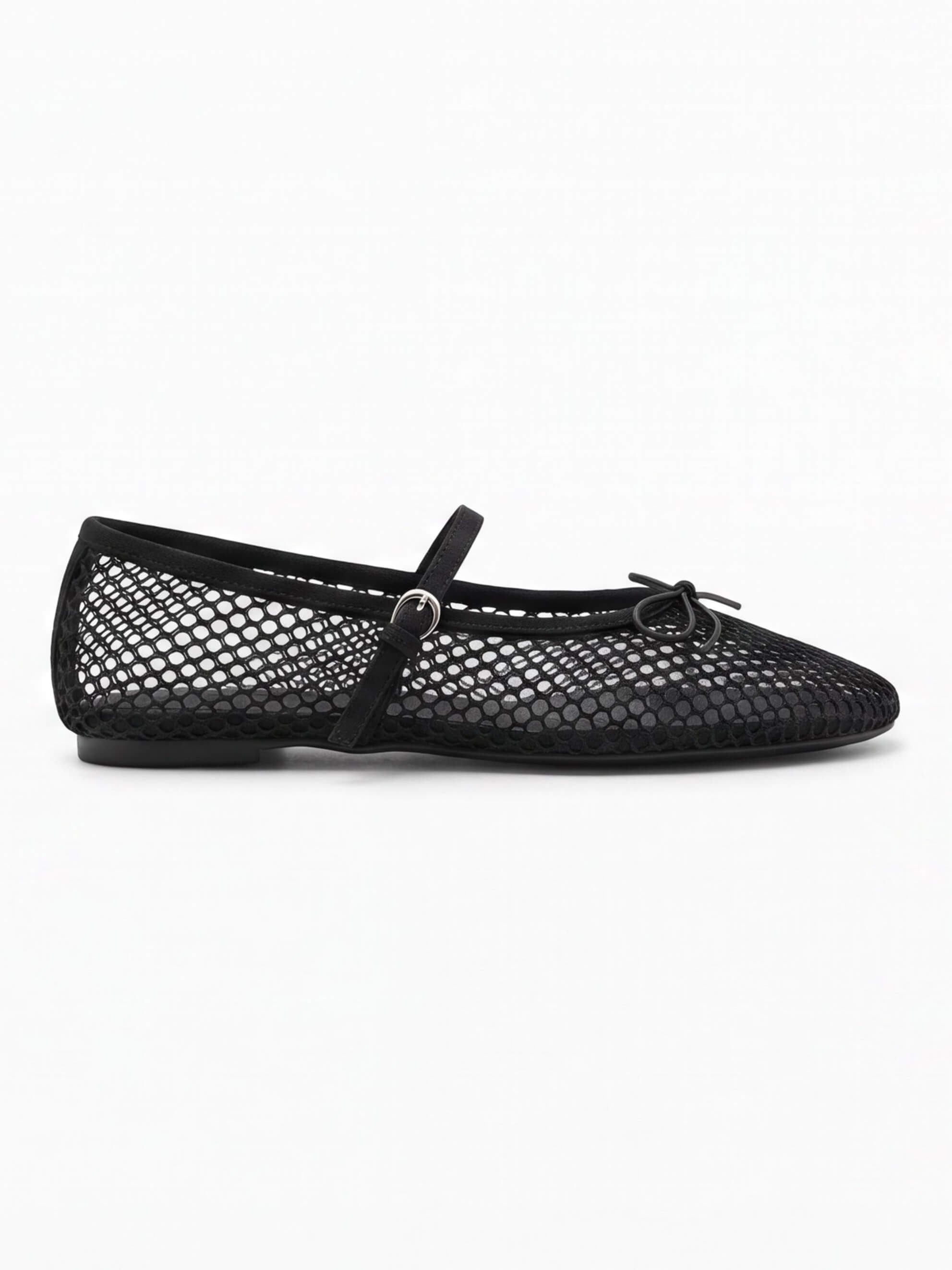 Women’s Mesh Bow-Detail Mary Jane Flats