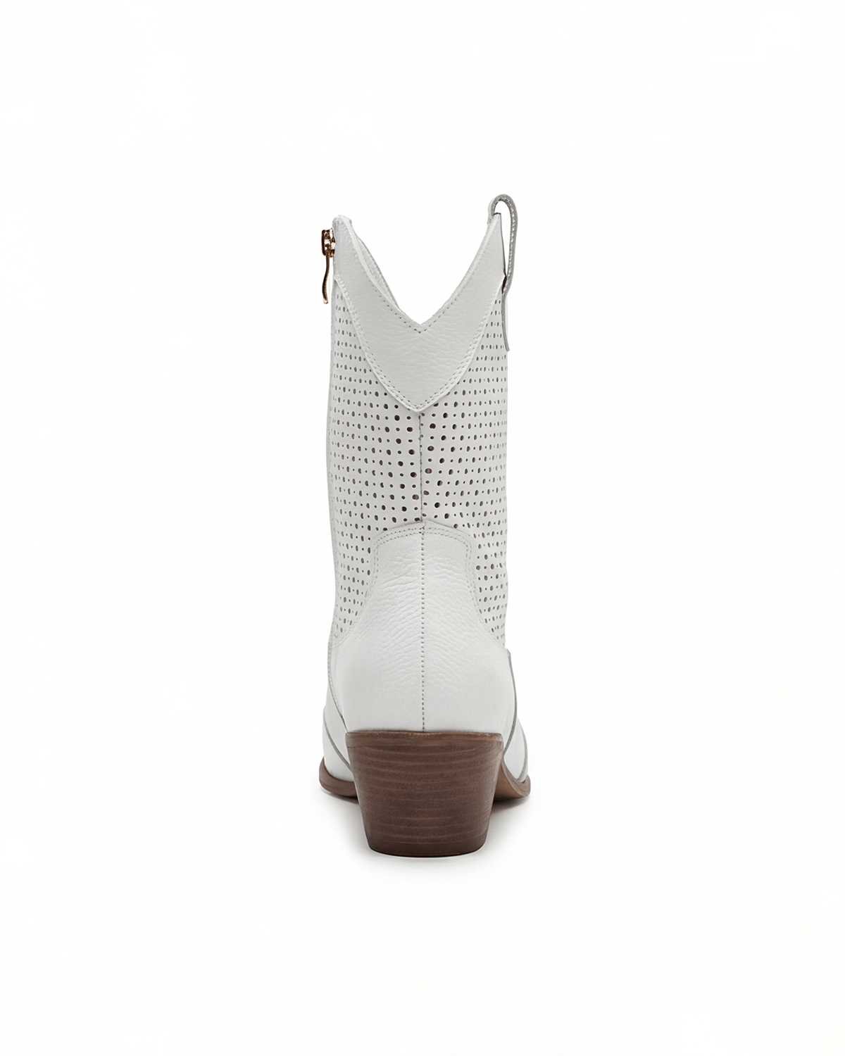 Women’s Perforated Western Mid-Calf Boots with Block Heel