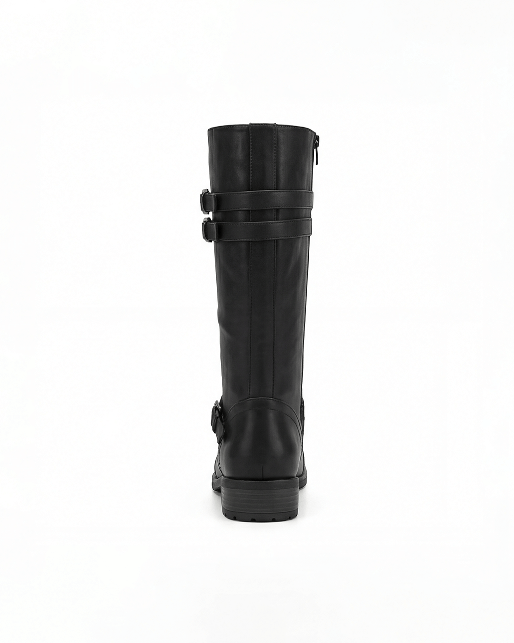 Women’s Knee-High Lace-Up Combat Boots with Buckles