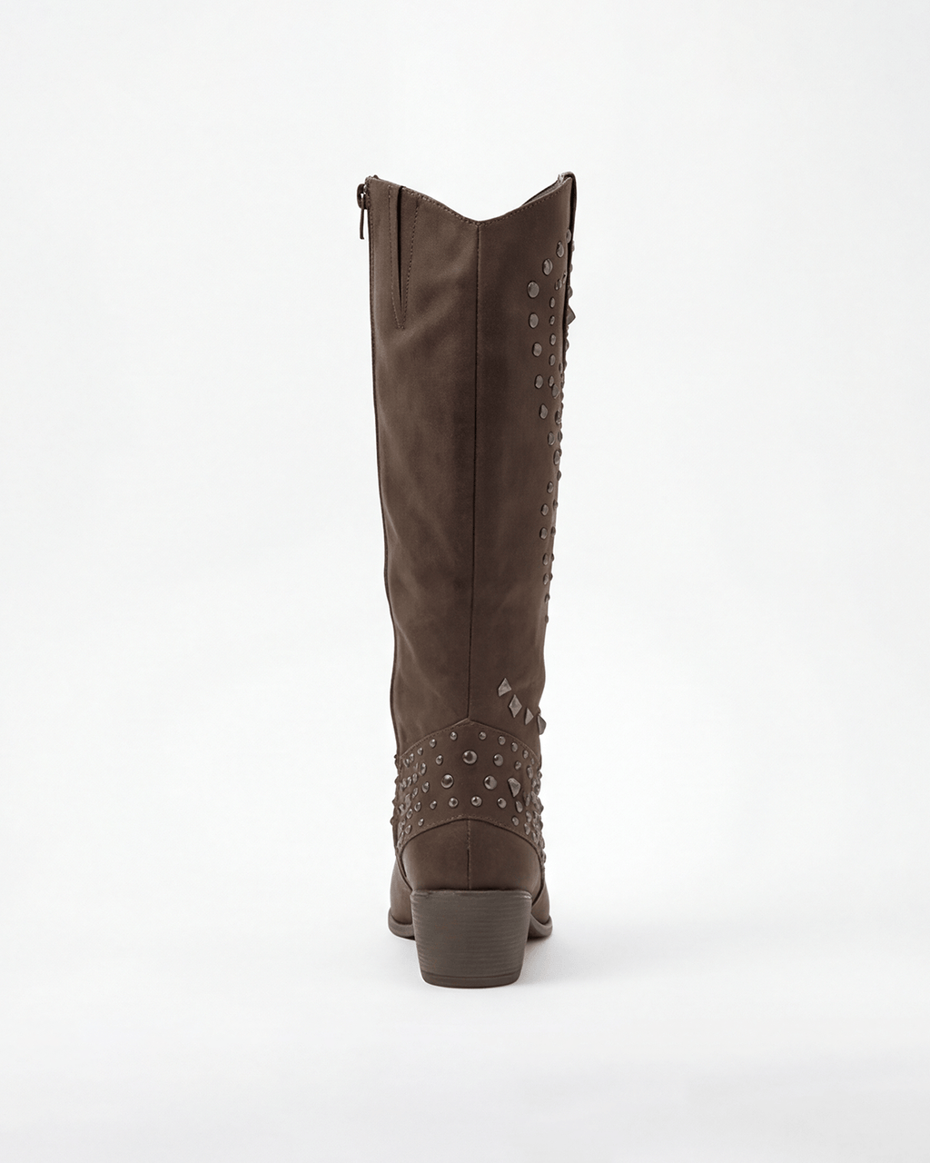 Women’s Western Studded Knee-High Boots with Block Heel