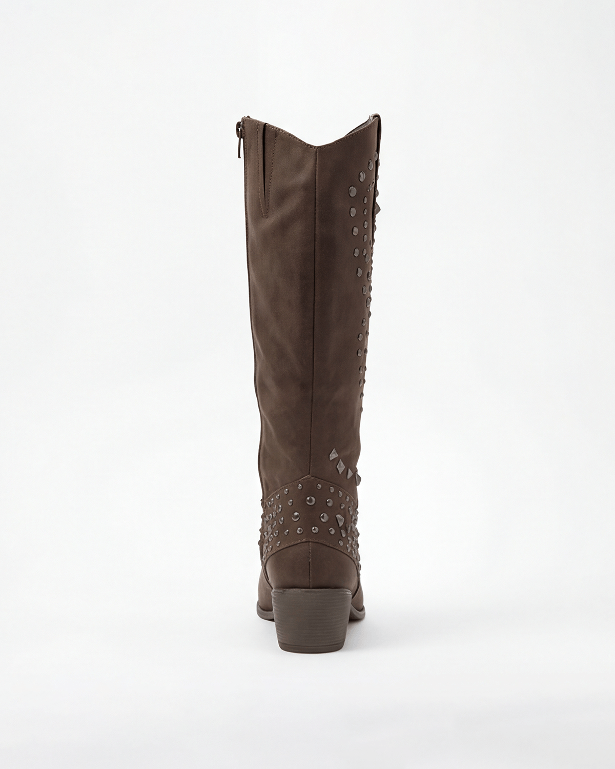 Women’s Western Studded Knee-High Boots with Block Heel
