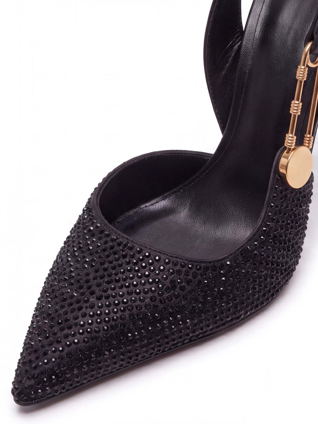 Women’s Rhinestone Pointed-Toe Slingback Stiletto Heels